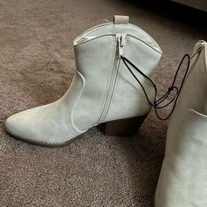 a.n.a Cream Ankle Booties